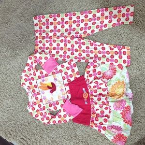 Baby Lulu 3 piece set, shirt, skirt and leggings. Size 4-5